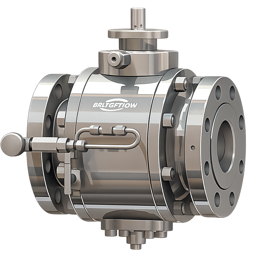 BridgeFlow Model Y Trunnion Mounted Mechanized Ball Valve 3D render